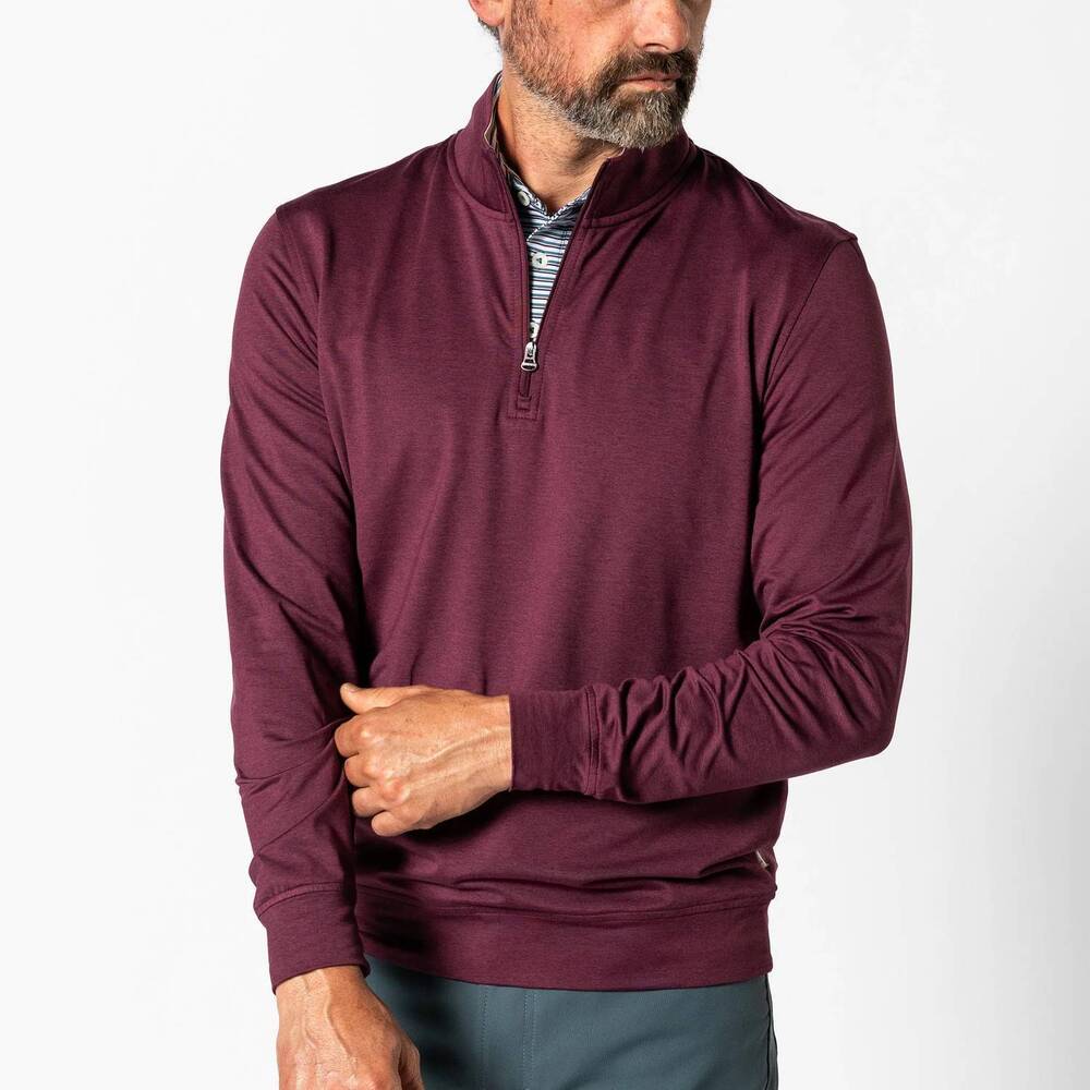 NEW DUCK HEAD long drive performance 1/4 zip pullover in fig heather
